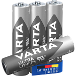 Varta 38564 Ультра Литий Micro AAA LR03 Аккумуляторы Серебристый Silver
