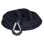 Plastimo P201852 Комплект швартовых концов из 3 прядей с коушем 12 m Blue 12 mm