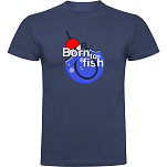Kruskis CA65500586K046 Футболка с коротким рукавом Born To Fish Hook Голубой Denim Blue 2XL