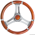 B soft polyurethane steering wheel mahoga/SS 350mm, 45.136.05