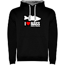 Купить Kruskis SU1067020258K037 Толстовка с капюшоном I Love Bass Two-Colour Черный Black / Grey M 7ft.ru в интернет магазине Семь Футов