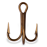 Mustad 3551-BR-12-T10 T10 Тройной Крючок Золотистый Bronze 12