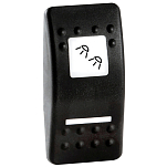 Клавиша с подсвечиваемым символом Дежурное освещение палубы из поликарбоната с упругим противоскользящим покрытием из черного полиуретана для выключателя Marina R II, Osculati 14.299.30