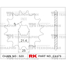 Купить Звезда для мотоцикла ведущая C4473-12 RK Chains 7ft.ru в интернет магазине Семь Футов