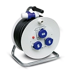Famatel 30017 Промышленный кабельный барабан 3 розетки Серебристый Grey  Techinn
