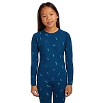 Icebreaker 0a57du0h8/3 Базовый слой с длинным рукавом Merino 200 Oasis Crewe Snow Day Atlantis / Topaz / Aop 30x25x2 3-4 Years