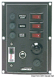 Панель управления Seaworld вертикальная 3 выключателя 1 кнопка горна 1 вольтметр 12В 37А 127x114 мм, Osculati 14.103.35