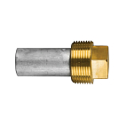 Цинковый анод Tecnoseal 02026T Ø28x54мм стержневой с латунной заглушкой для двигателей Caterpillar