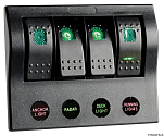 Панель выключателей PCP Compact водонепроницаемая IP66 4 выключателя 12-24В 20А 131x100 мм, Osculati 14.860.04