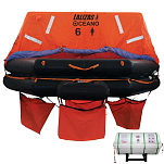 Спасательный плот на 6 человек Lalizas SOLAS OCEANO Pack B 79903 сбрасываемого типа в контейнере с креплением на палубу 120 х 210,4 х 210,4 см