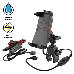 Крепление для телефона RAM MOUNTS Quick-Grip 15 Вт с беспроводной зарядкой, струбцина Tough-Claw  RAM-B-400-A-UN14W-V7M-1