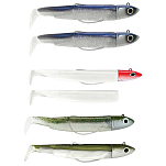 Fiiish BM3012 Black Minnow Двойная комбинированная морская мягкая приманка 90 mm 10g Многоцветный ghost Minnow