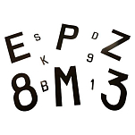 Euromarine 070117 I Пластиковые наклейки с буквами Белая White 70 mm