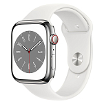 Apple R-17677471-MNKE3TY/A Watch Series 8 GPS+Cellular 45 Mm Отремонтированный Белая Silver Stain White