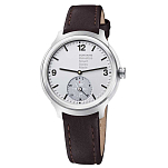 Mondaine MH1.B2S80.LG Helvetica 1 Ремешок из натуральной кожи Серебристый White 44 mm