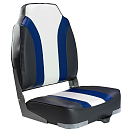 Кресло мягкое складное Rainbow, обивка винил, цвет угольный/синий/белый, Marine Rocket 75107CBW-MR