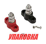 Клемма-штифт одинарная, M10, черная/красная, Marine Rocket (упаковка из 25 шт.) MRTS00080_pkg_25