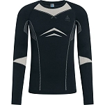 Odlo 195792-21099-L Базовый слой с длинным рукавом Fundamentals Performance Warm Черный Dark Sapphire / Silver Cloud L