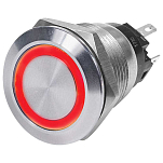Blue sea systems 4104163 Off-(On) 12V Красный светодиодный переключатель Серебристый Silver 10A