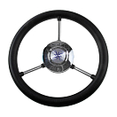 Рулевое колесо LIPARI обод черный, спицы серебряные д. 280 мм Volanti Luisi VN828022-01