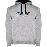 Kruskis SU1067055802K034 Толстовка с капюшоном Fishing Fever Two-Colour Серый Heather Grey / Black 2XL