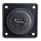 BERKER 926052503 Двойной разъем USB / 1x USB-A / 1x USB-C / черный