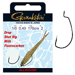 Gamakatsu 140304-00200-00031-00 Booklet Drops Worm Ewg Связанные Крючки 0.310 Mm 170 см Черный NS Black 2 