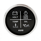 Купить Индикатор аварийной сигнализации двигателя KUS BS KY79002 Ø52мм 12/24В IP67 чёрный/нержавейка 7ft.ru в интернет магазине Семь Футов
