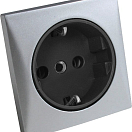 AC socket 220V Schuko type matt nickel, 14.492.04