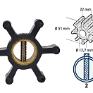 Рабочее колесо для Volvo Penta серии D1, D2-40, MD2010-2040, MD1/2/3B, MD11/17 и серии AQ