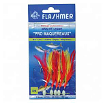Flashmer PMP7W Pro Maquereaux Рыболовное Перо 7 крючки Красный White 3/0 