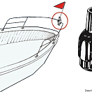 Крепление флагштока Ø 14 мм на носовой релинг или поручни из хромированной латуни, Osculati 35.191.14