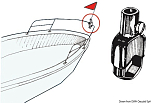 Крепление флагштока Ø 14 мм на носовой релинг или поручни из хромированной латуни, Osculati 35.191.14