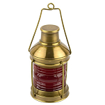 Портовая лампа пресс-папье из полированной латуни Nauticalia 2937 130мм красная