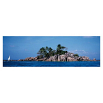Постер Остров Св. Мартина - Сейшелы "Ilot Saint-Martin - Seychelles" Филиппа Плиссона Art Boat/OE 339.01.476N 33x95cм в коричневой рамке