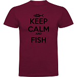 Kruskis CA655001116S086 Футболка с коротким рукавом Keep Calm And Fish Красный Dark Red S