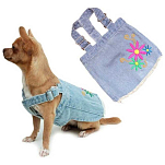 Freedog FD5000144 Юбка с подтяжками и цветами Denim Blue 30 cm