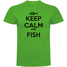 Купить Kruskis CA65500183S086 Футболка с коротким рукавом Keep Calm And Fish Зеленый Green S 7ft.ru в интернет магазине Семь Футов