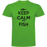 Kruskis CA65500183S086 Футболка с коротким рукавом Keep Calm And Fish Зеленый Green S