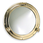 Зеркало в иллюминаторе Foresti & Suardi 2001S.L Ø300x205мм из полированной латуни