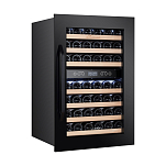 Винный шкаф двухзонный встраиваемый в нишу Libhof Connoisseur CKD-42 Black 594х560х882мм для 42 бутылок черный с синей подсветкой с угольным фильтром