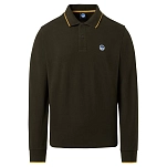North sails 692454-0440-S Поло с длинным рукавомным рукавом Basic Зеленый Forest Green S