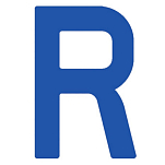 Регистрационная буква "R" из самоклеящейся ткани Bainbridge SL300BUR 300 мм синяя