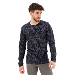 Icebreaker 0A56QSA53S Базовый слой с длинным рукавом 200 Oasis Crewe Macro Forms Merino Серый Graphite / Black / Aop S