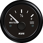 Указатель уровня воды KUS BB KY11200 Ø52мм 12/24В IP67 0-190Ом E-1/2-F чёрный/чёрный