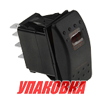 Переключатель трехпозиционный (ON)-OFF-ON 12 В/20А 7Р с подсветкой без фиксации 1 положения (упаковка из 25 шт.) Marine Rocket 4620136055390_pkg_25