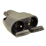 Euromarine 001475 IP55 Двойная вилка  Black 16 A