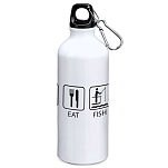 Kruskis MD4049S101S007 Sleep Eat And Fish 800ml Алюминиевая бутылка Бесцветный White