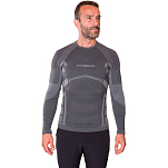 Trangoworld PC008908-110-XL Базовый слой с длинным рукавом Cetema Серый Black / Grey XL