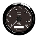 Купить Спидометр-компас аналоговый с GPS 12В 0-45 узлов Ø96x55мм Ø85мм черный-черный с подсветкой и 32-канальной антенной, Osculati 27.780.02 7ft.ru в интернет магазине Семь Футов